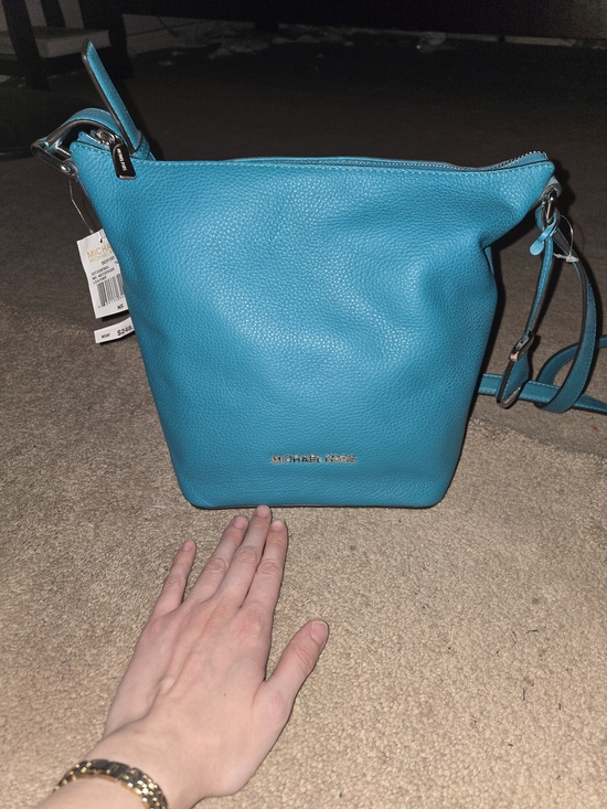 Michael Kors Teal Women's Leather Crossbody Bag - Picture 3 of 9